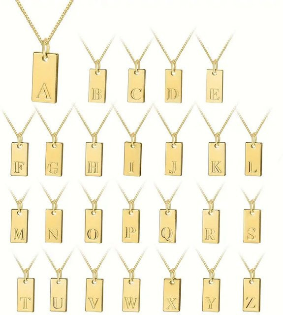 onekiss Halskette, Edelstahl, Gold, Damen, Alphabet-Anhänger - Bild 1