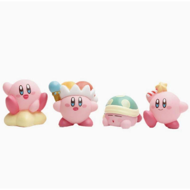 8er Set Kirby Anime Figuren in Rosa aus Kunststoff für die Schreibtischdekoration - Bild 1