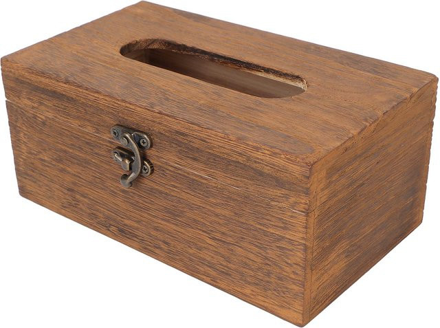Dekorative Vintage Taschentuchbox aus Paulownia-Massivholz in Braun von shoemst - Bild 1