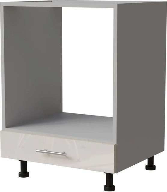 Feldmann-Wohnen Herdumbauschrank Brerra D11K/60 in Grau und Creme Hochglanz, B/T/H: 60 x 50 x 82 cm - Bild 1