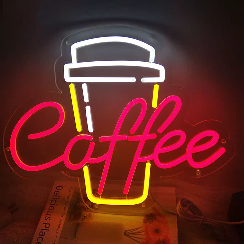 LED Kaffee Neonschild zur Wanddekoration mit USB-Anschluss für Café, Bar und Wohnräume - Bild 2