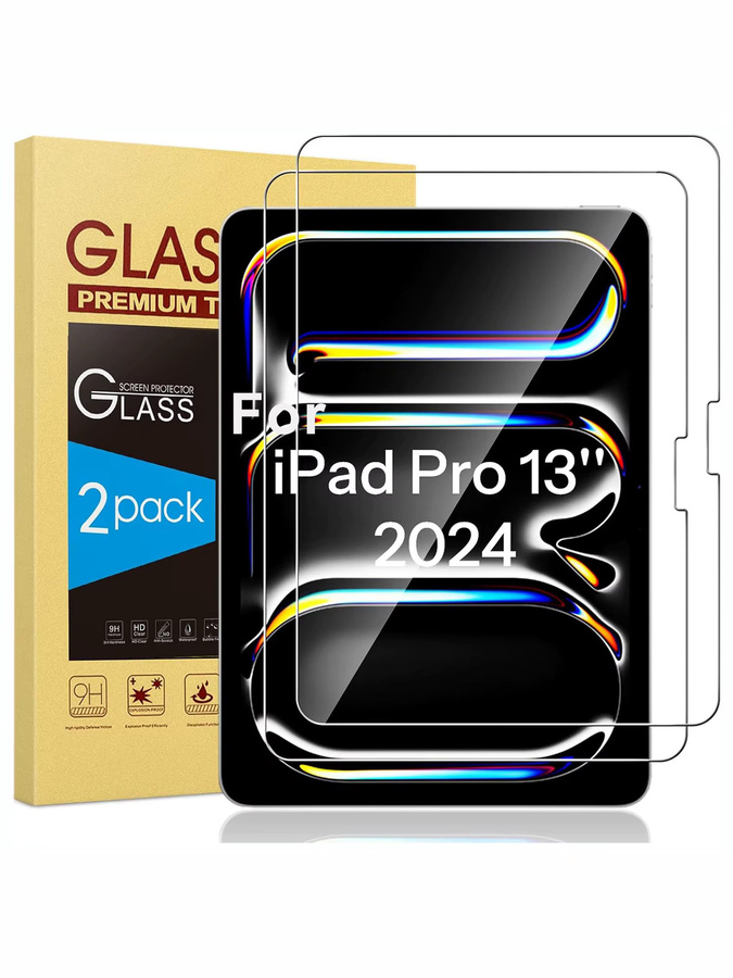 2 Stück Displayschutz aus gehärtetem Glas für Apple iPad Pro 13 Zoll 2024 M4, transparent - Bild 7