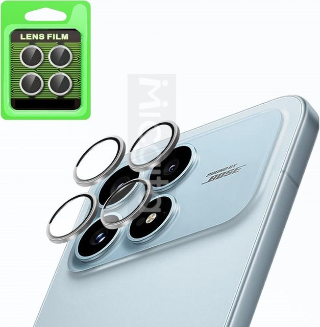 Micgita Matel Ring Kameraschutz für Xiaomi POCO F8 Pro Glas Kameraobjektivschutz 3D-Design Full Cover in Silber - Bild 1