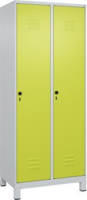 C+P Spind Classic PLUS Garderobenschrank mit 2 Abteilen, 4 Garderobenhaken und Sicherheits-Drehriegel, H x B x T: 195 x 80 x 50 cm - Bild 1