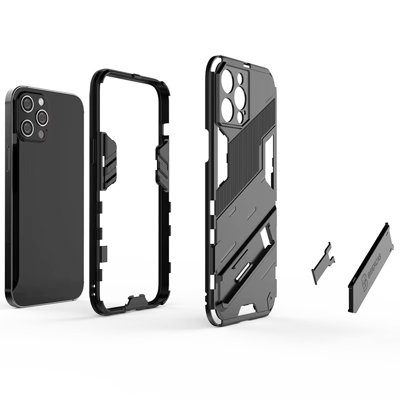 RUWANGAA Stoßfeste Handyhülle aus TPU und PC für iPhone 15 14 13 12 11 Pro Max Plus Mini in Schwarz oder Grau - Bild 5