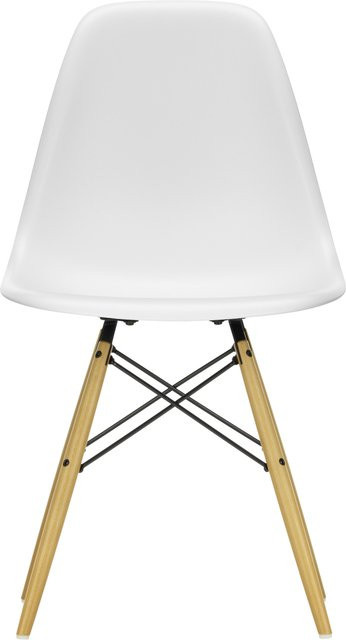 Vitra DSW Eames Plastic Side Chair in Weiß aus Kunststoff und Holz - Bild 1