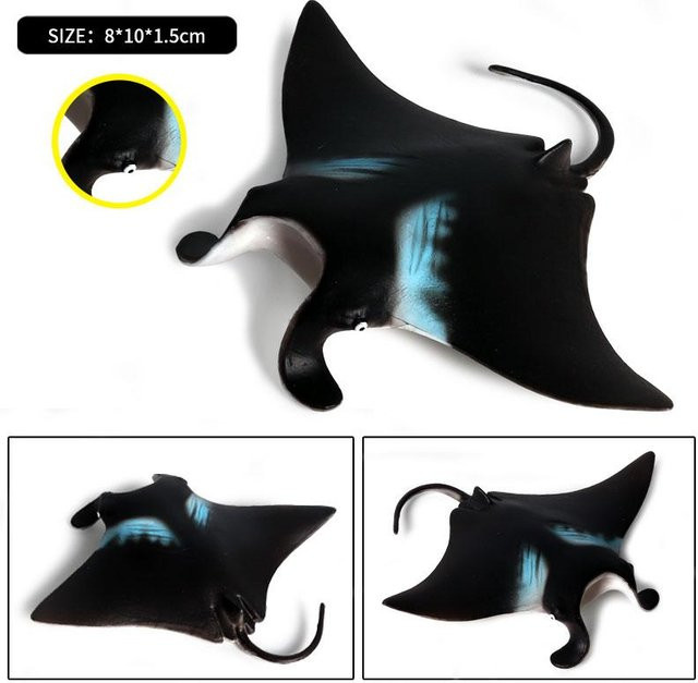 Oenux Meerestiere Rochen Teufelsrochen Mantarochen Spielfiguren 10-teiliges Set - Bild 1