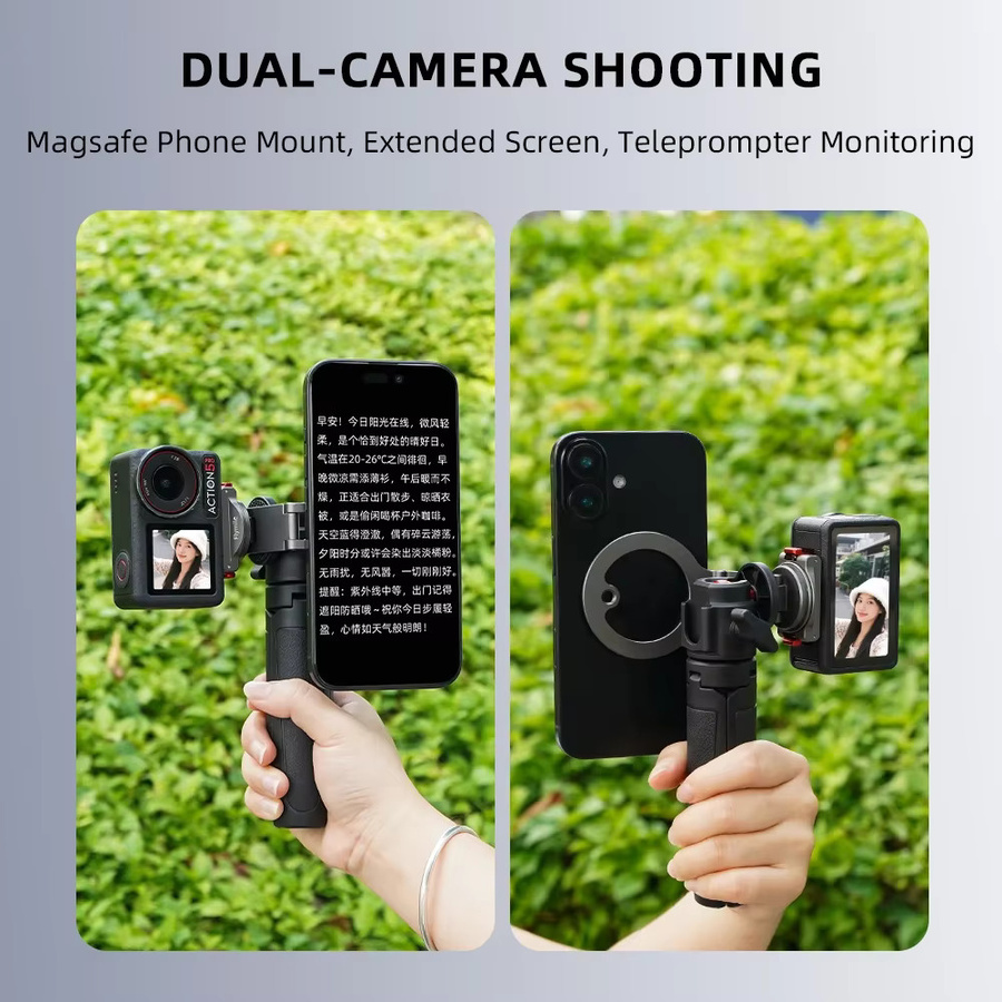Flymile Magnetische Halterung für DJI Action 5 Pro, 4, 3 und Osmo 360 Schnellverschluss-Halterung für Vlogging und Tischkamera-Zubehör - Bild 3