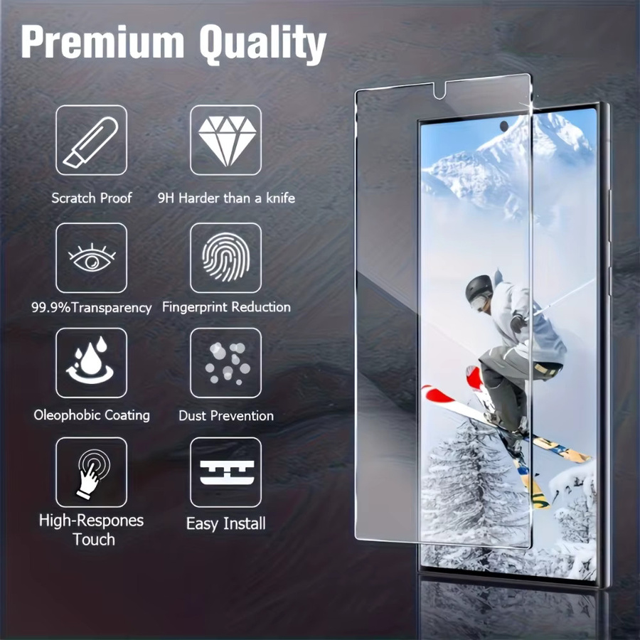 NNBILI 2-teiliges Set Panzerglas mit automatischer Staubentfernung für Samsung Galaxy S26 Ultra, S26 und S26 Plus, transparent - Bild 2