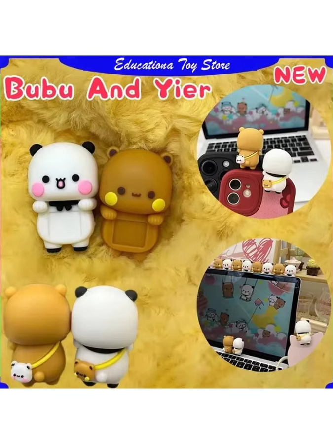 Bandai Panda Bubu und Dudu Set aus 2 niedlichen Cartoon-Bär-Spielzeugpuppen als dekoratives Paar-Geschenk - Bild 7
