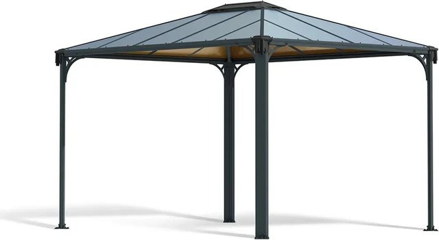 Palram Canopia Martinique Gartenpavillon aus Aluminium in Anthrazit/Bronze mit Doppelstegplatten, Lufteinlässen und integrierten Regenrinnen, B: 360 cm, T: 296 cm - Bild 1