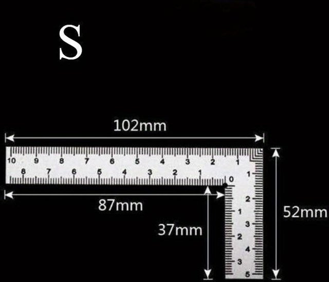 L-förmiges Edelstahllineal von LCAuto parts, rechtwinkliges Metalllineal in Silber - Bild 1