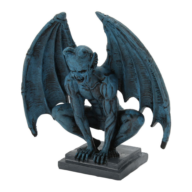 Tooarts Wasserspeier-Statue Gotische Skulptur aus Kunstharz in Blau - Bild 6