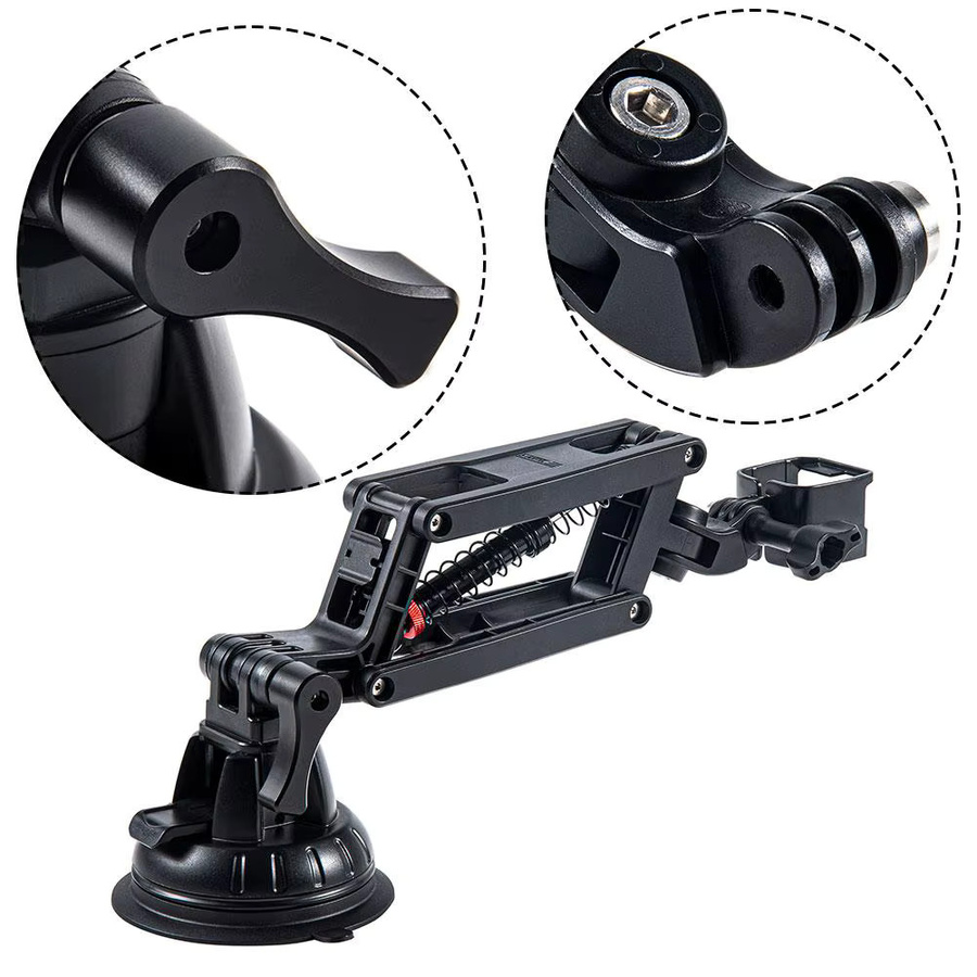 DJI OSMO Pocket 3 und Insta360 X4 Kamera Stabilisator mit Anti-Shake Z-Achse und Saugnapf-Halterung in Schwarz - Bild 2