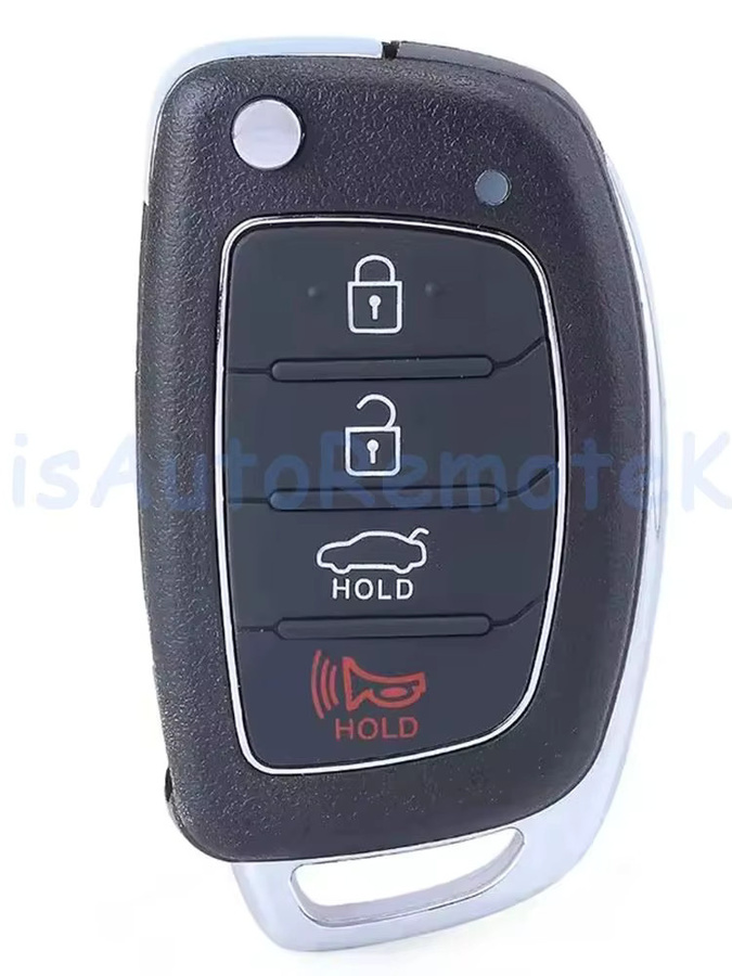 DIYKEY 4 Tasten Flip Remote Key Fob 433 MHz mit ID46 Chip für Hyundai Sonata 2014-2018, Schwarz, P/N: 95430-C1010, FCC ID: TQ8-RKE-4F16 - Bild 2