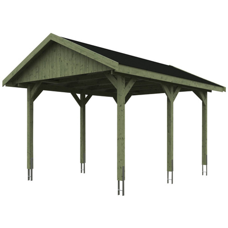 SKANHOLZ Carport Wallgau in Grün, B/T: 380 x 500 cm, Firsthöhe: 313 cm, imprägniert - Bild 2
