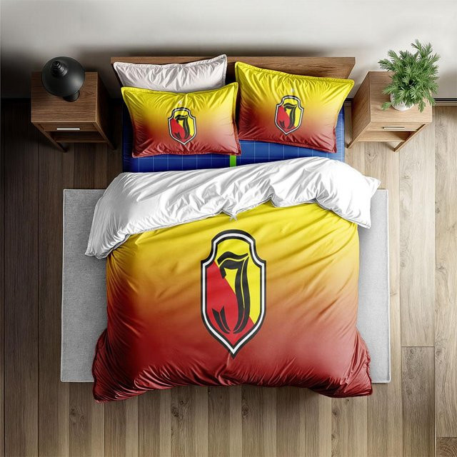 Jagiellonia Białystok Bettwäsche-Set von JMG Household Supplies aus Mikrofaser in Gelb, bestehend aus Bettbezug und Kissenbezug, Breite: 173 cm, Höhe: 218 cm - Bild 1