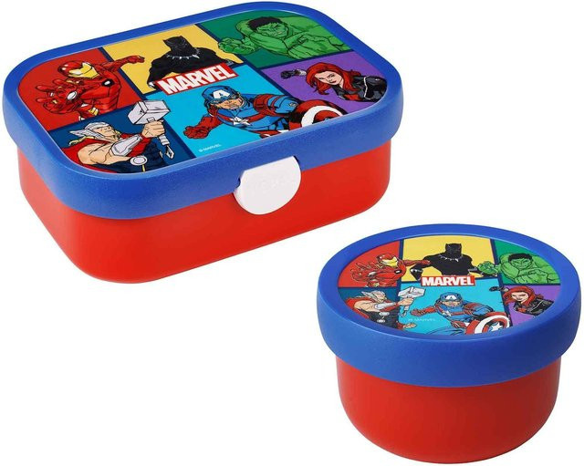 Mepal Avengers Campus Obst- und Bento Box mit Trennstegen, Multicolour, 300 ml und 750 ml - Bild 1