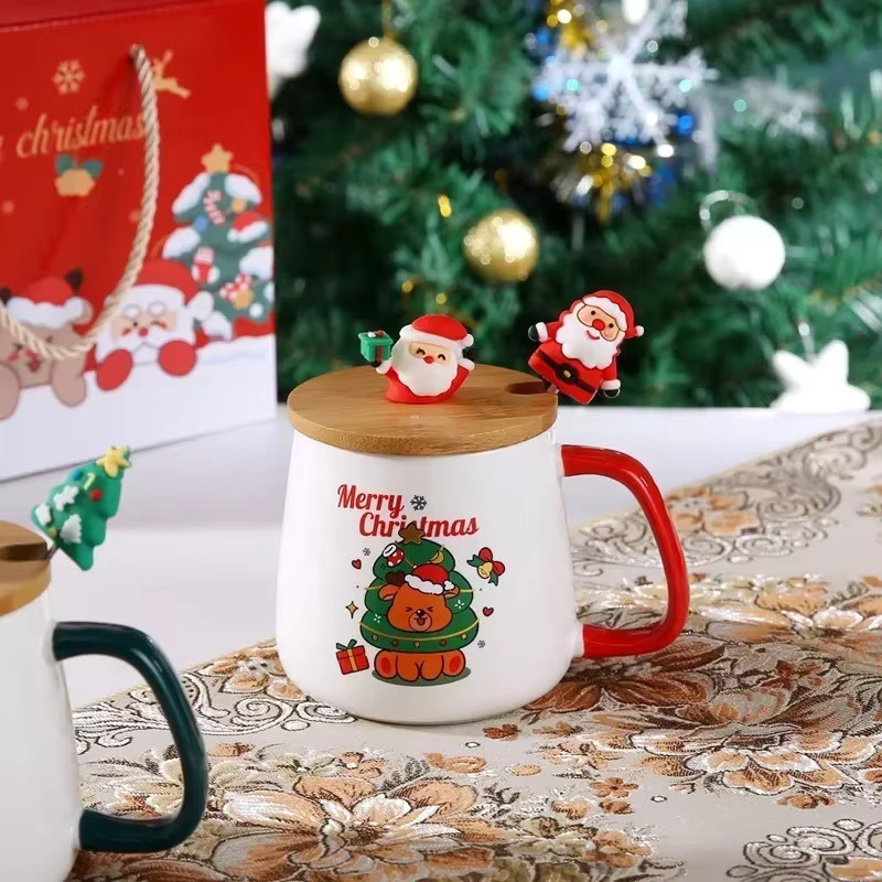 Weiße Keramiktasse mit Deckel und Löffel in Geschenkbox - Bild 3