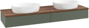 V&B Waschtischunterschrank Antao mit Frontstruktur und Beleuchtung, Farbe: Grau, B: 160 cm, T: 50 cm - Bild 1