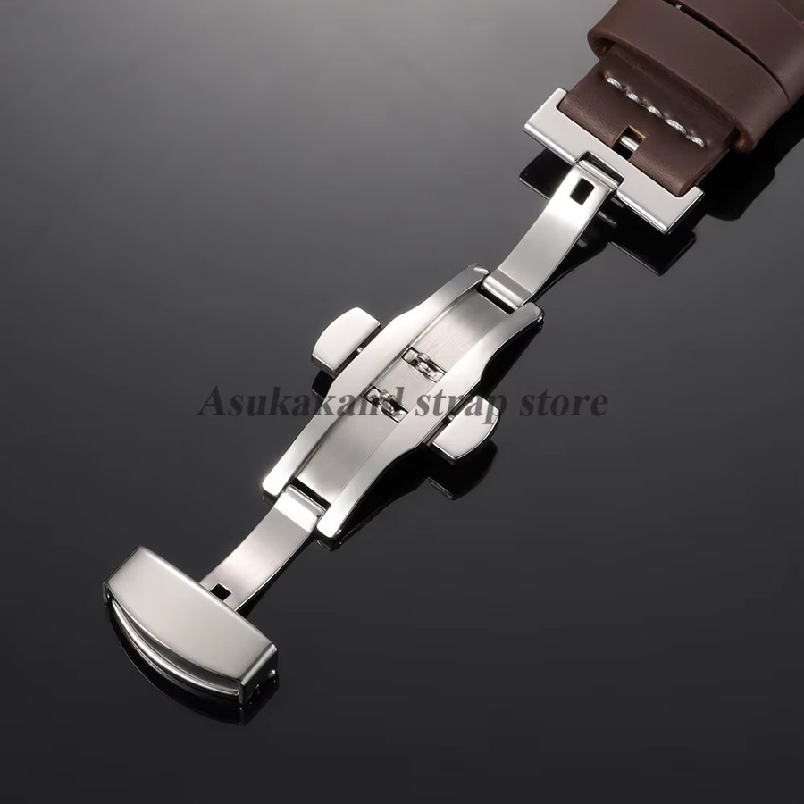 Uhrenarmband Leder, Vintage, Silber, Herren - Bild 1