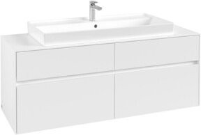 V&B Waschtischunterschrank Collaro in White Matt mit mittiger Waschtischöffnung, B/T/H: 140 x 54,8 x 50 cm - Bild 1