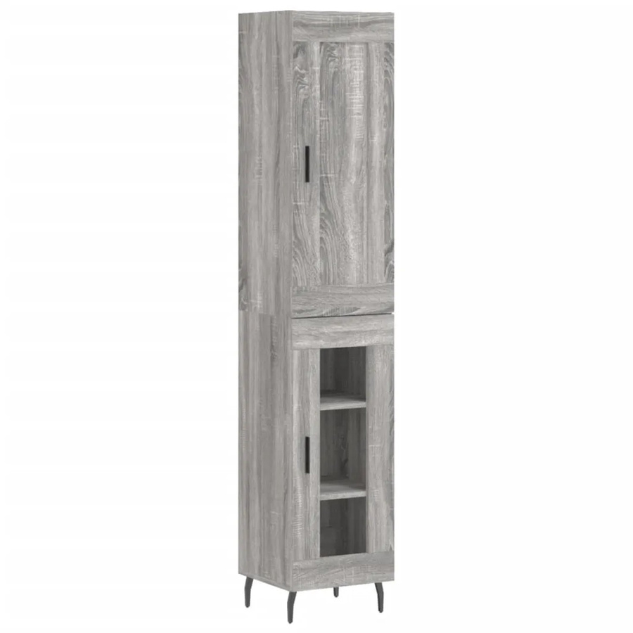 vidaXL Highboard Grau Sonoma B/T/H: 34,5 x 34 x 180 cm - Bild 2