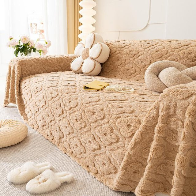 Super Six Plüsch Sofaüberwurf aus Polyester für den Winter, B/B: 180 x 130 cm - Bild 1