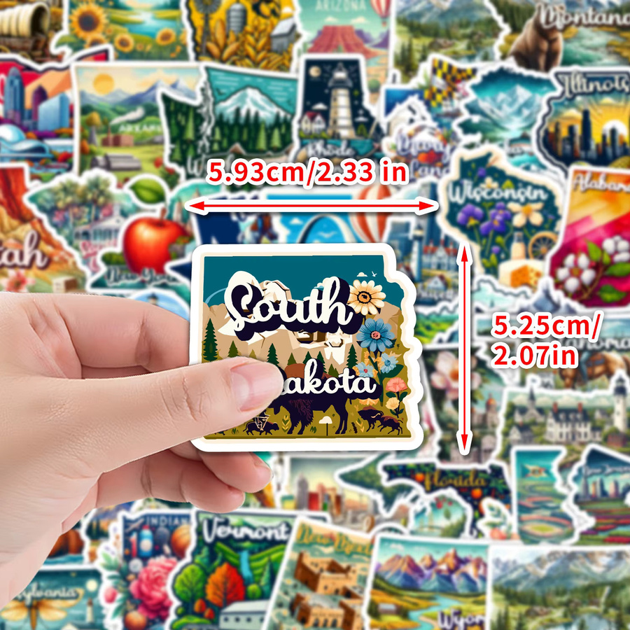 Kreative Landschaft Clipart Doodle Aufkleber in Mehrfarben für DIY-Projekte wie Telefon, Gitarre oder Kühlschrank, 50 Stück - Bild 3