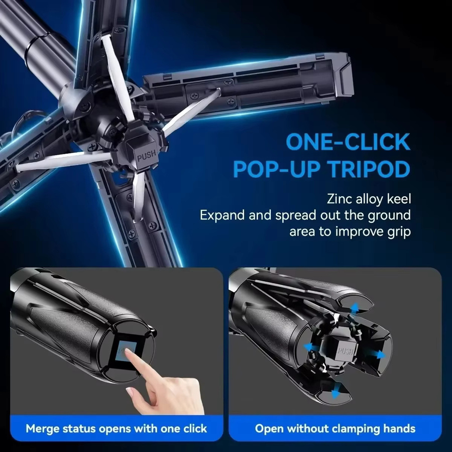 NMEGOU Mini Bluetooth Selfie-Stick und Magnetisches Stativ mit MagSafe Handyhalterung in Schwarz - Bild 4