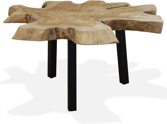 vidaXL Couchtisch aus Teakholz in Braun im Vintage-Stil, B/T/H: 80 x 70 x 38 cm - Bild 1
