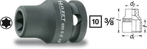 Hazet Kraft TX Steckschlüssel-Einsatz 880S-E10 Vierkant hohl 10 mm 3/8 Zoll in Schwarz - Bild 1