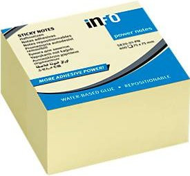 inFO Power Notes Haftnotizwürfel, gelb, 400 Blatt, 7,5 x 7,5 cm - Bild 1