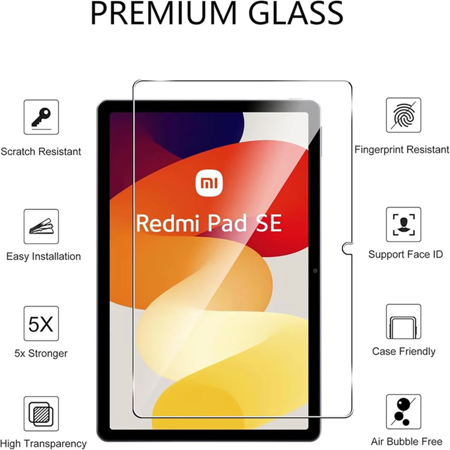 2 Stück Displayschutzfolien aus gehärtetem Glas für Xiaomi Redmi Pad SE 11 Zoll 2023, transparent, Anti-Scratch HD-Schutzfolie - Bild 2