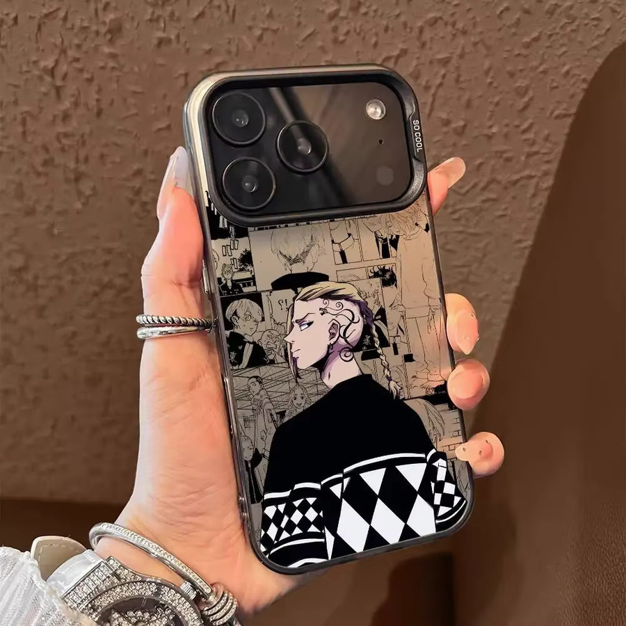 Anime Tokyo Revengers Draken Handyhülle für iPhone 11 bis 17 Pro Max, mehrfarbig, mattes Laser Metallic Aurora Design - Bild 2