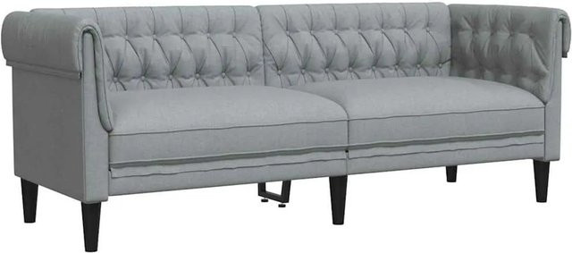 vidaXL Chesterfield Sofa Hellgrau mit Stoffbezug, B/T/H: 201,5 x 74,5 x 74,5 cm - Bild 1