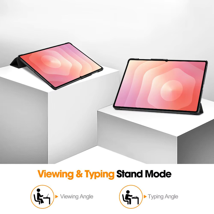Smart Slim Funda Hülle für Samsung Galaxy Tab A 10,5 Zoll (2018) SM-T590 SM-T595 mit fester Rückseite und dreifach gefaltetem Ständer in Blau oder Schwarz - Bild 4