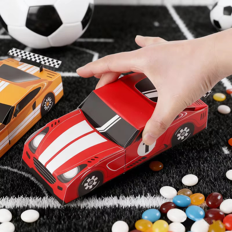 Rennwagen Geschenkboxen aus Papier in Rot für Geburtstag und Party-Dekoration - Bild 3