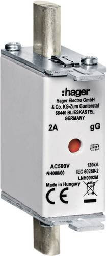 Hager NH-Sicherung LNH0002M Sicherungsgröße 000 2A Weiß - Bild 1