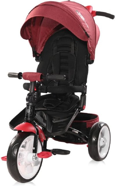 Lorelli Tricycle Jaguar 4 in 1 Dreirad mit Schiebestange und Faltdach in Rot Schwarz - Bild 1