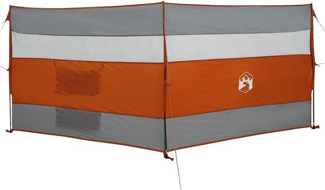 vidaXL Camping-Windschutz in Grau und Orange, wasserdicht, B/H: 340 x 130 cm - Bild 1