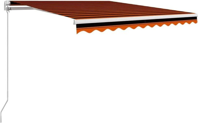 vidaXL Handbetriebene Einziehbare Markise aus Polyester und Aluminium in Orange und Braun B/H: 300 x 250 cm - Bild 1