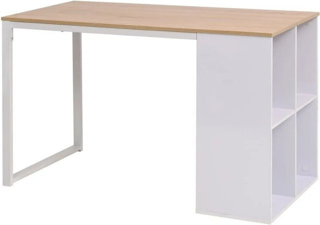 vidaXL Schreibtisch in Eiche und Weiß für Büro und Arbeitszimmer B/T/H: 120 x 60 x 75 cm - Bild 1