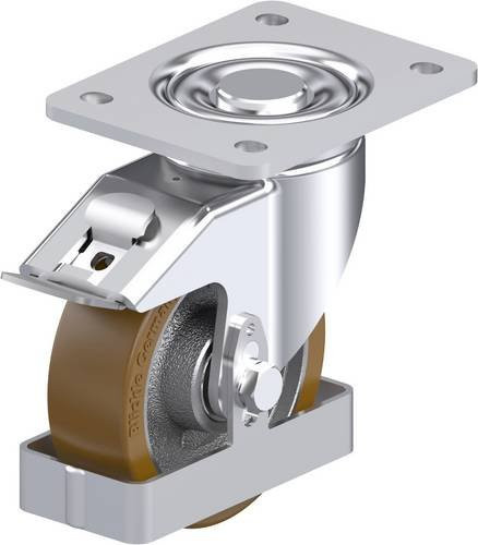 Blickle Stahlblech-Lenkrolle LH-GB 125K-3-FI-FS in Silber mit 125 mm Rad-Durchmesser und 550 kg Tragfähigkeit - Bild 1