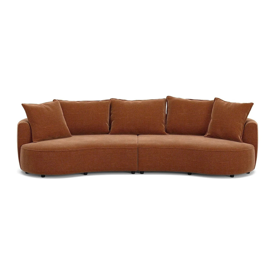 Maison Céphy Sofa Ceprano in Terracotta mit Chenille-Stoff, Breite: 296 cm - Bild 2