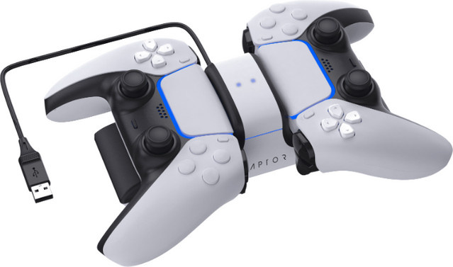 Raptor Duale Ladestation CS200 für PlayStation 5 DualSense Controller in Weiß - Bild 1