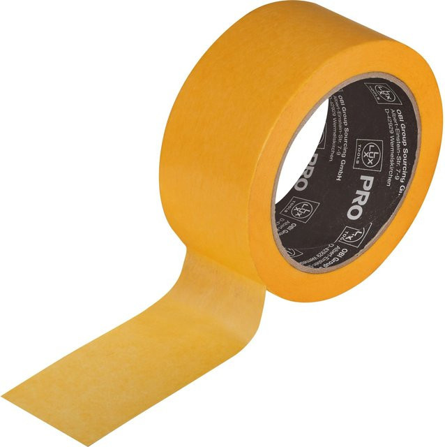 LUX-TOOLS PRO Washi-Tape Gelb aus Papier, Breite: 50 mm, Länge: 50 m - Bild 1