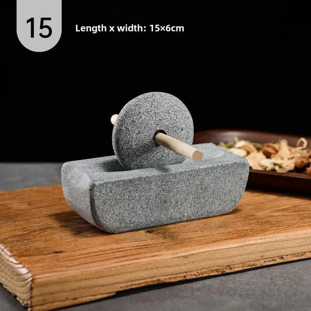 Steinmühle Dynasty Teemühle aus Marmor in Grau zum Mahlen von Matcha-Teepulver und Teekuchen - Bild 1