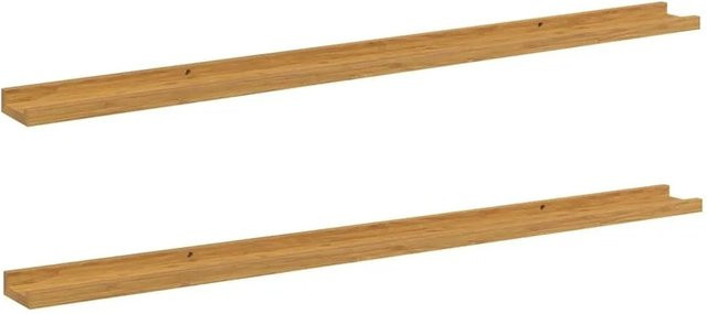 vidaXL Wandregal Set aus Holzwerkstoff in Beige, 2 Stück, B: 115 cm, T: 9 cm, H: 3 cm - Bild 1