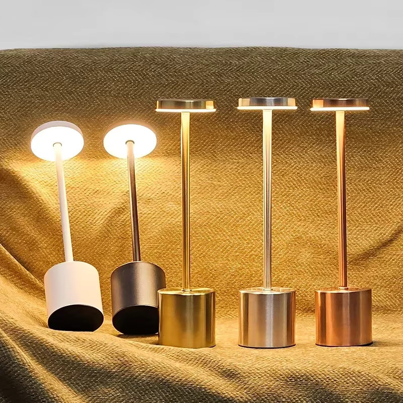 Ammtoo LED Tischlampe aus Metall, wiederaufladbare kabellose Nachttischlampe mit Touch-Funktion und drei Lichtfarben, weiß - Bild 3